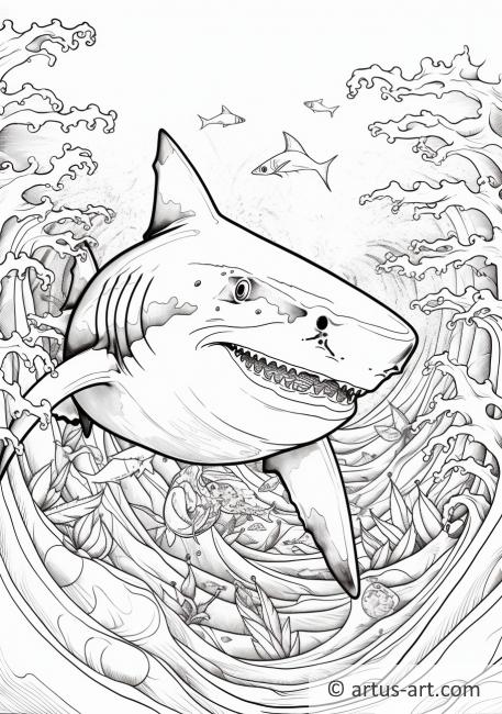 Página para colorir do tubarão branco